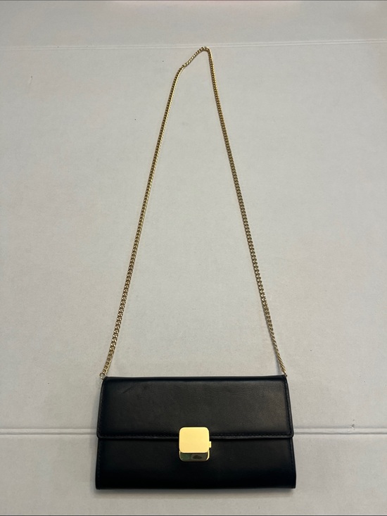 Cuyana Handbags - CUYANA CROSSBODY CHAIN BLACK LEATHER CLUTCH WALLET BAG